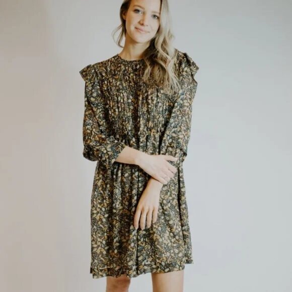 BA&SH Sandra Gathered Babydoll Dress, Size XS - Picture 4 of 4